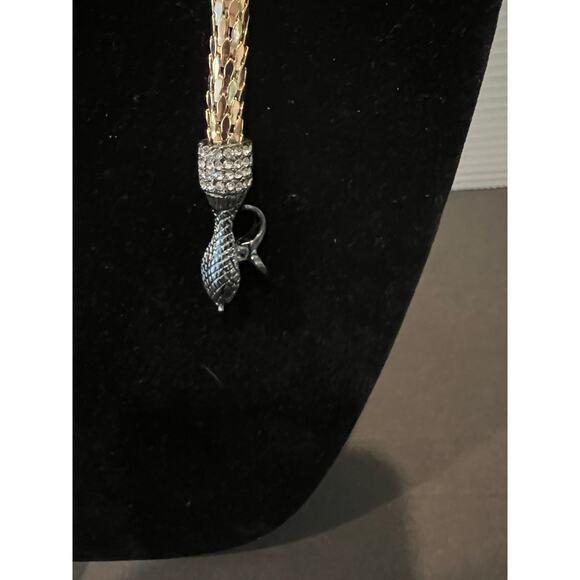 NWOT 6 Lariat Snake Long Gold Tone Rhinestone Statement Necklaces - Picture 3 of 12